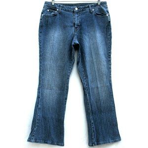 Gitano Flare Vtg Mom High Rise 35 x 30 Ribbed knit Denim Hippie Boho Sz 18W tag